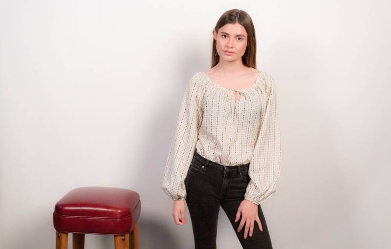 Chessa Davis Ballon Ärmel Bauern Bluse Größe S/M von giselaandzoevintage