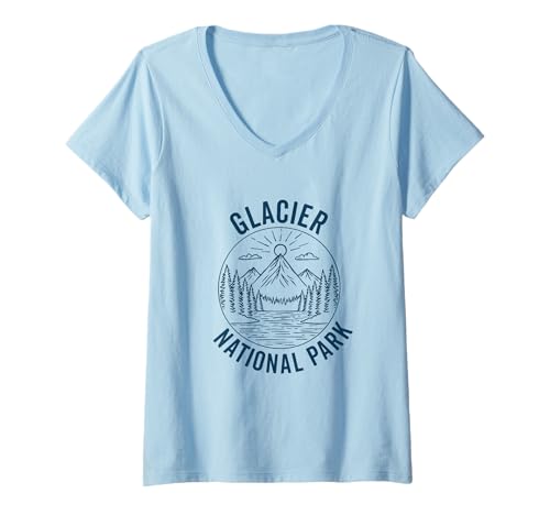Damen Gletscher-Nationalpark Montana Souvenir Damen Herren Junge Jugend T-Shirt mit V-Ausschnitt Damen Gletscher-Nationalpark Montana Souvenir Damen Herren Junge Jugend T-Shirt mit V-Ausschnitt von glacier national park women men Utah