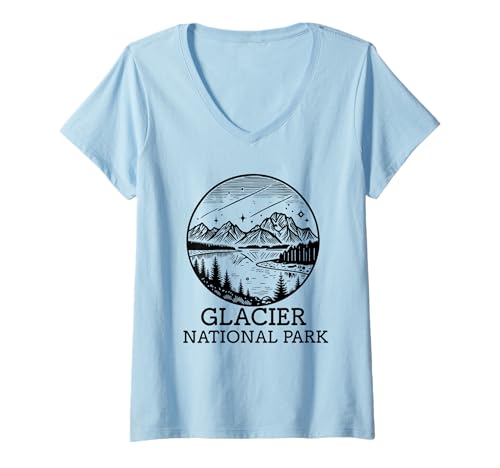 Damen Gletscher-Nationalpark Montana Souvenir Damen Herren Junge Jugend T-Shirt mit V-Ausschnitt Damen Gletscher-Nationalpark Montana Souvenir Damen Herren Junge Jugend T-Shirt mit V-Ausschnitt von glacier national park women men Utah