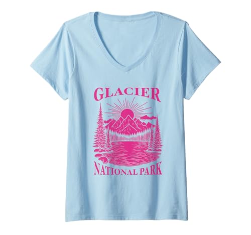 Damen Gletscher-Nationalpark Montana Souvenir Damen Herren Junge Jugend T-Shirt mit V-Ausschnitt Damen Gletscher-Nationalpark Montana Souvenir Damen Herren Junge Jugend T-Shirt mit V-Ausschnitt von glacier national park women men Utah