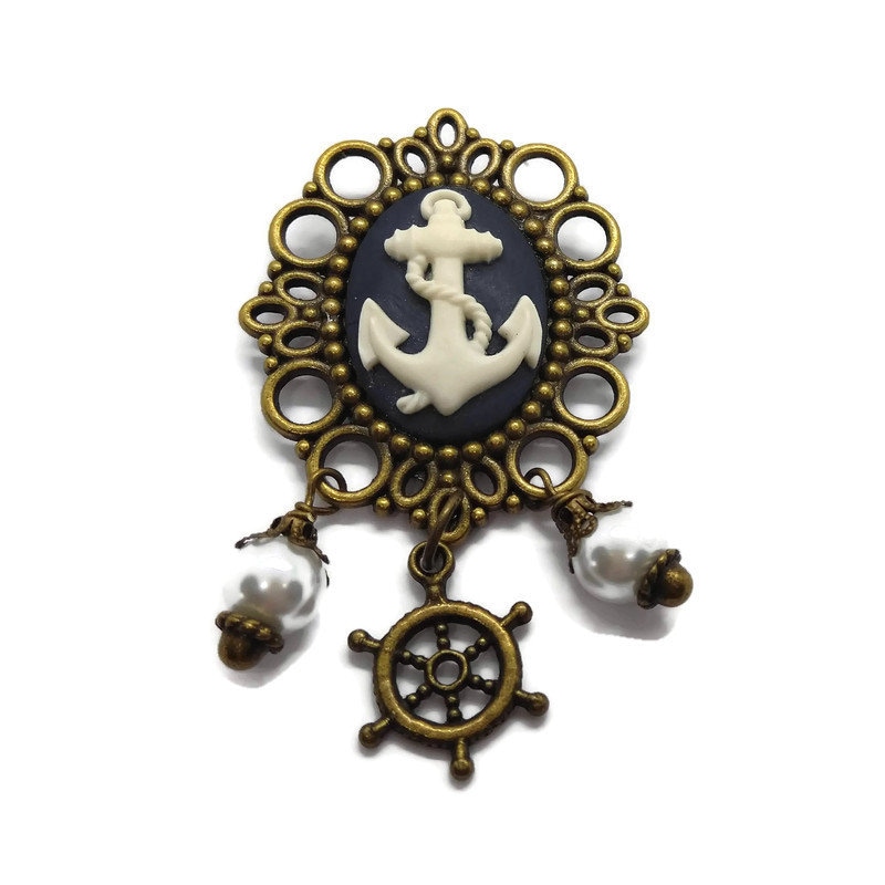 Anker Brosche Anstecker Pin Schmuck von glamasaurus