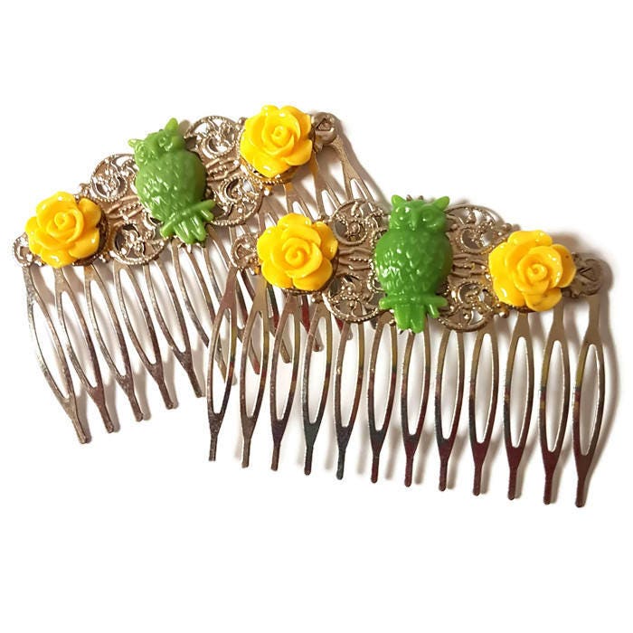 Eule Haarkämme-Vogel Haarkämme-Zitrone Limette-Grün Haarkämme-Eule Bobby Pins-Eulen Haarspangen-Eulen Haarspangen-Gelbe Rose Clips-2Er Set-Braut Eule Haarkämme-Vogel Haarkämme-Zitrone Limette-Grün Haarkämme-Eule Bobby Pins-Eulen Haarspangen-Eulen Haarspangen-Gelbe Rose Clips-2Er Set-Braut von glamasaurus