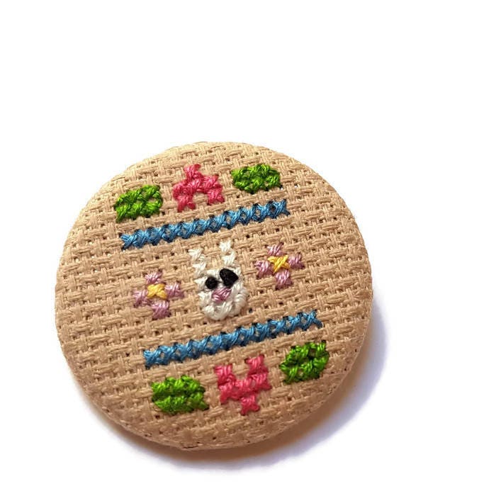 Pin Abzeichen Hase Sampler Handgemacht Kreuzstich Fibre Art Geschenk Für Teens Haustier Liebhaber Ostern Frühling Kaninchen Accessoire Süß Kawaii von glamasaurus