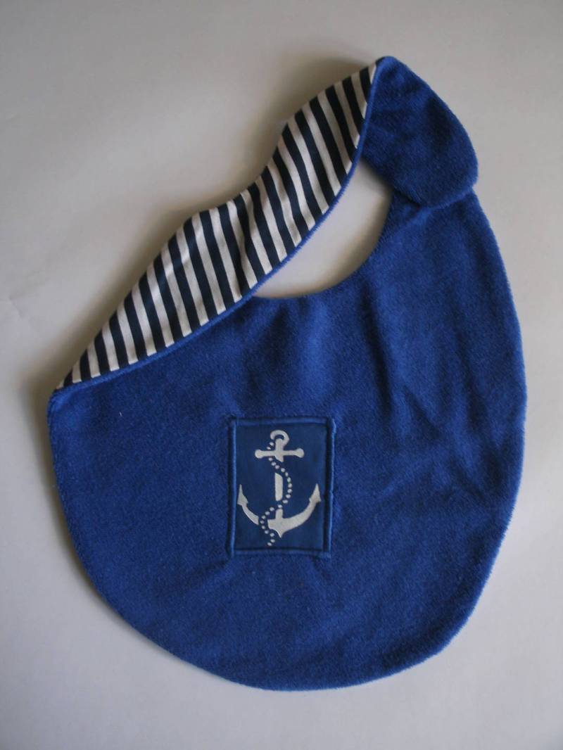 Marine Blau Lätzchen Mit Anker Für Baby 0-24 Monate von glamclemencecouture
