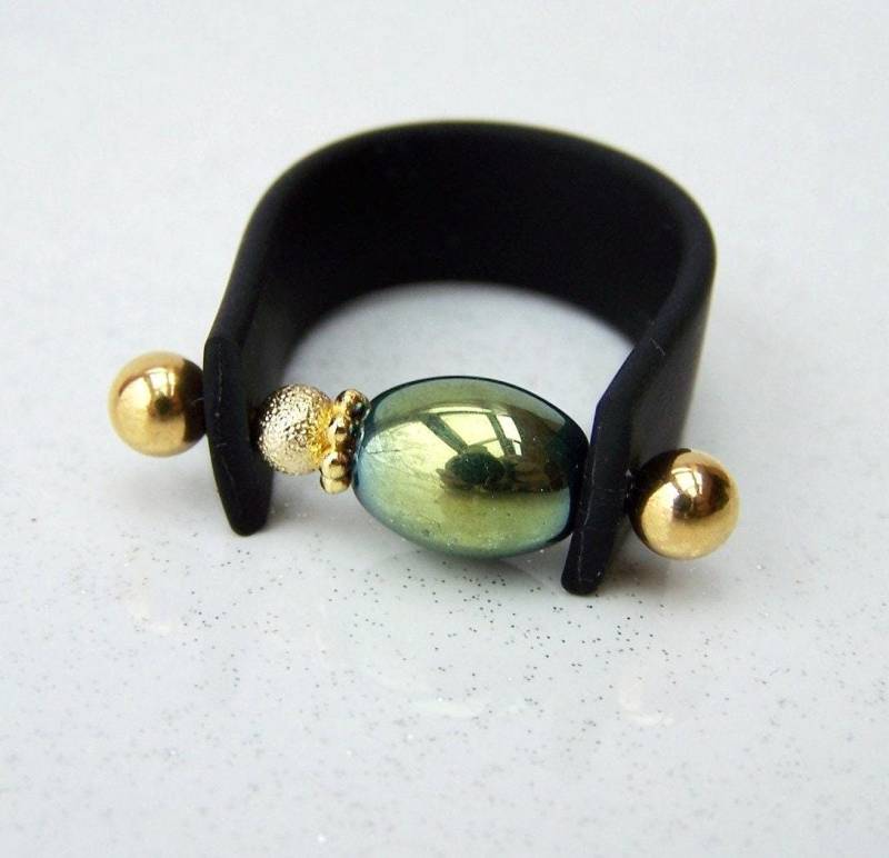 Glanzvoll Wechselring Fingerring Fingerschmuck Bandring Grün Goldfarben Geschenk Frauen Geburtstag Hochzeitstag Muttertag Weihnachten Boho von glanzundgeschmeide