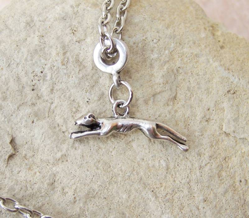 Halskette Mit Anhänger Edler Windhund Halsband Galgo Halsschmuck Unisex Silberfarben Geschenk Frauen Damen Geburtstag Mädchen Weihnachten von glanzundgeschmeide