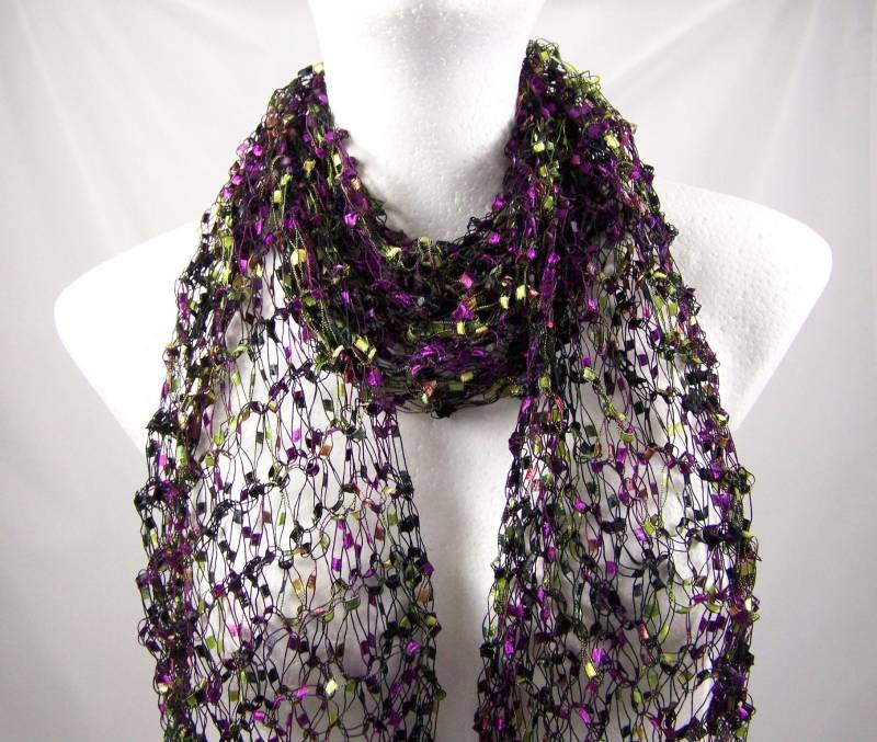 Lacé Schal Partytime Feine Handarbeit Strickschal Tücher Filigran Geschenk Geburtstag Frauen Accessoires Muttertag Valentinstag von glanzundgeschmeide