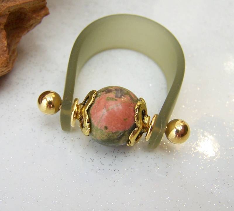 Unakit Wechselring Edelstein Bandring Wechselschmuck Geschenk Geburtstag Frauen Damen Weihnachten Hochzeitstag Fingerring Naturstein von glanzundgeschmeide