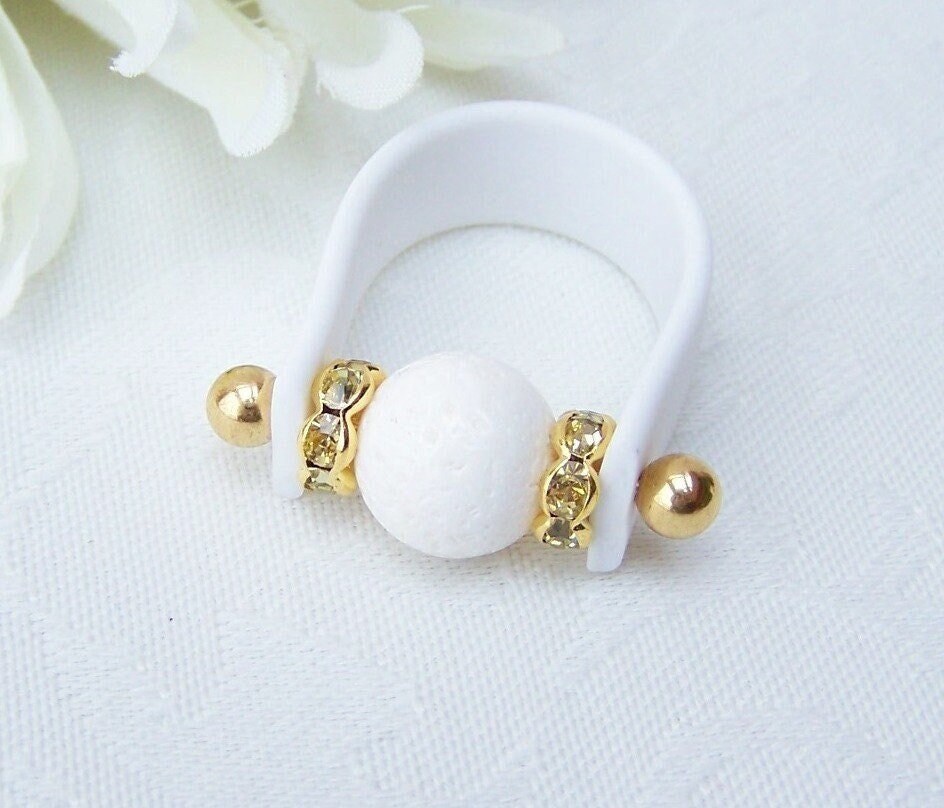 Weiße Koralle Wechselring Fingerring Bandring Goldfarben Edelstein Geschenk Für Frauen Geburtstag Schmuck Hochzeitstag Muttertag Jubiläum von glanzundgeschmeide