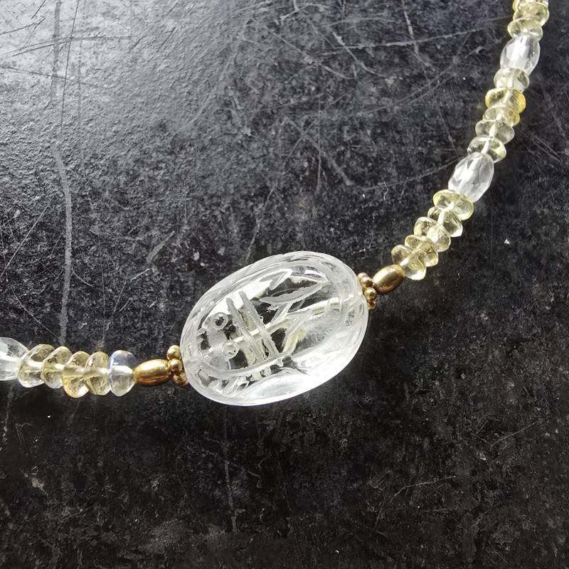 Designer Citrin Und Bergkristall Kette, Collier, 925 Silber Vergoldet, Skarabäus, Handgefertigt, Facettiert, Zitrin, Glück Designer Citrin Und Bergkristall Kette, Collier, 925 Silber Vergoldet, Skarabäus, Handgefertigt, Facettiert, Zitrin, Glück von glaskult13