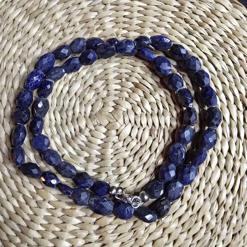 Edelsteinschmuck Saphir Collier, Kette, 925 Verschluss, Sterling Silber, Safari, Saphirschmuck, Nuggets, Facettiert von glaskult13