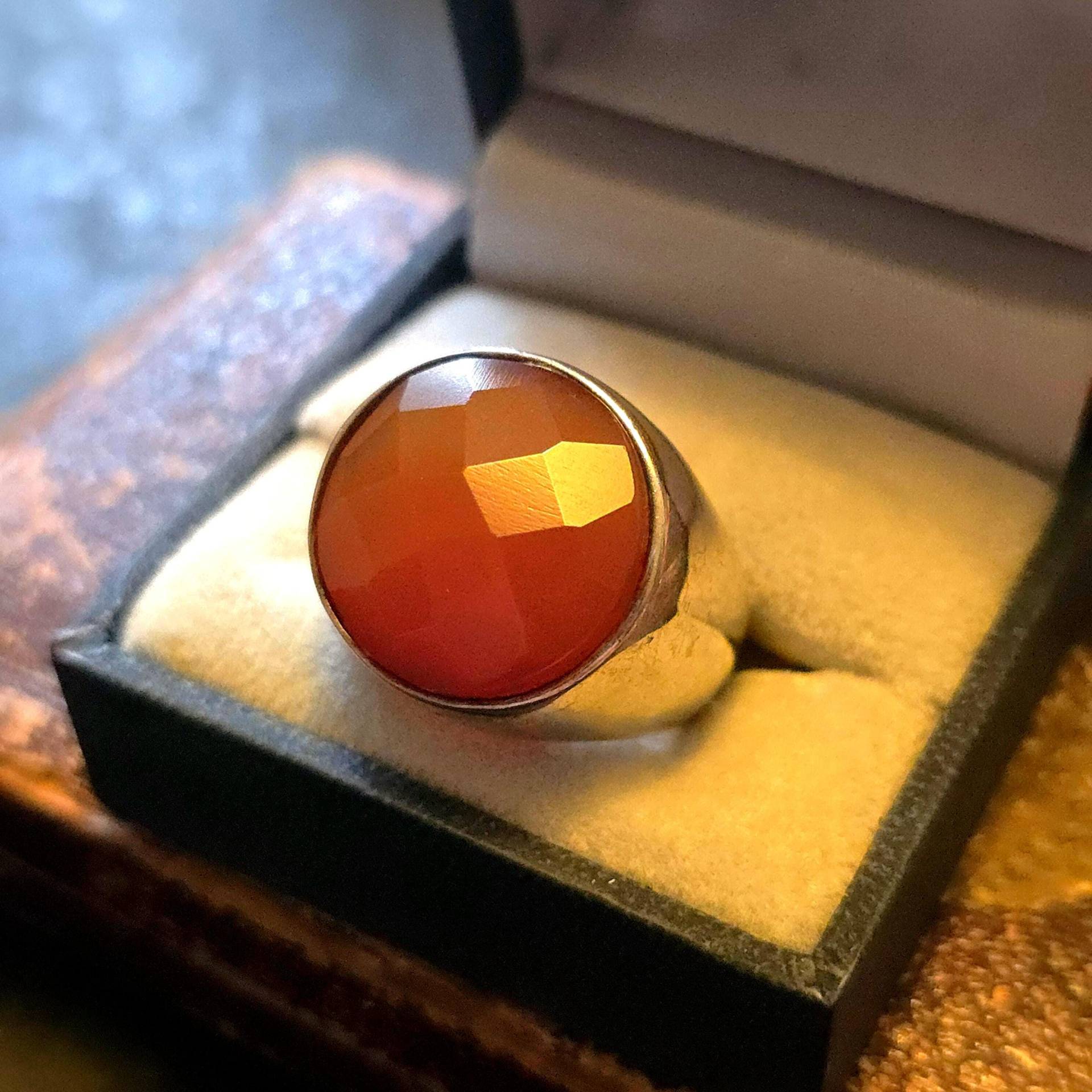 Großer Art Nouveau Ring 600 Silber Karneol, Nouveau, True Vintage, Carneol, Trachten, Facettiert von glaskult13