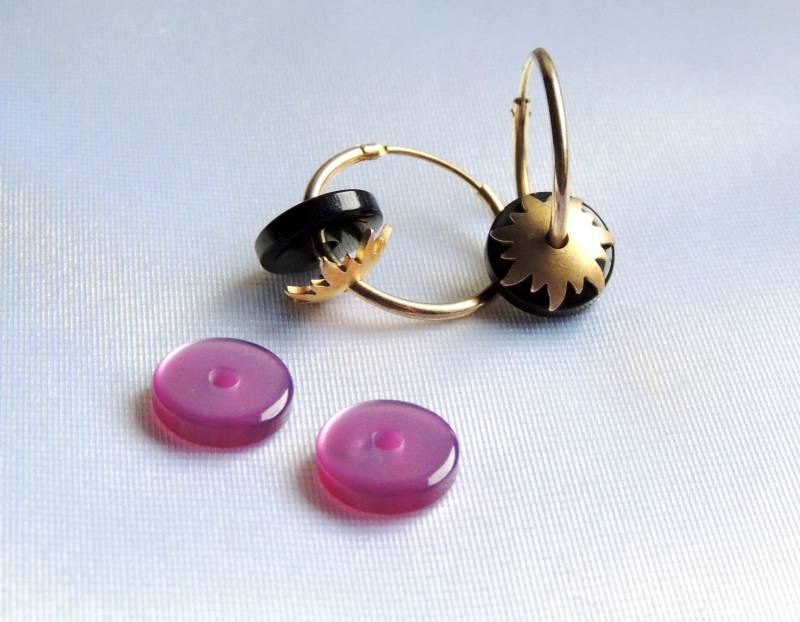 Creolen Mit Auswechselbaren Kunststoffscheiben von glasschmuckdesign