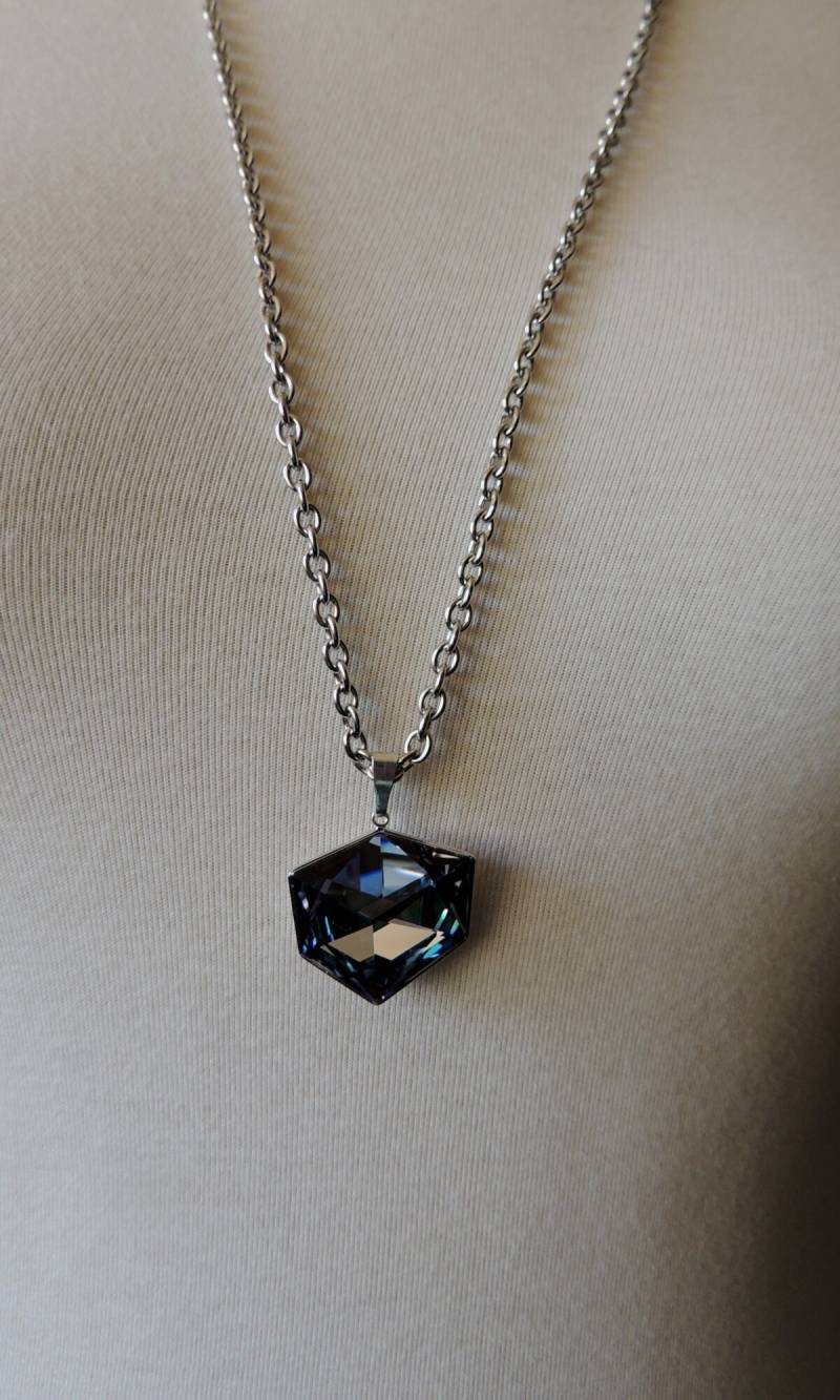 Lange Kette, Schmuck, Halskette, Anhänger Mit Swarovski, Farbe Sahara von glasschmuckdesign