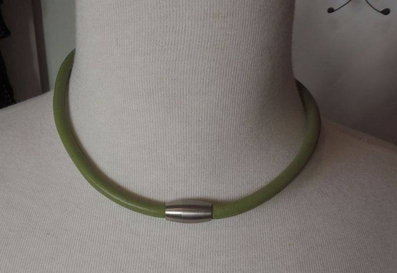 Ledercollier von glasschmuckdesign