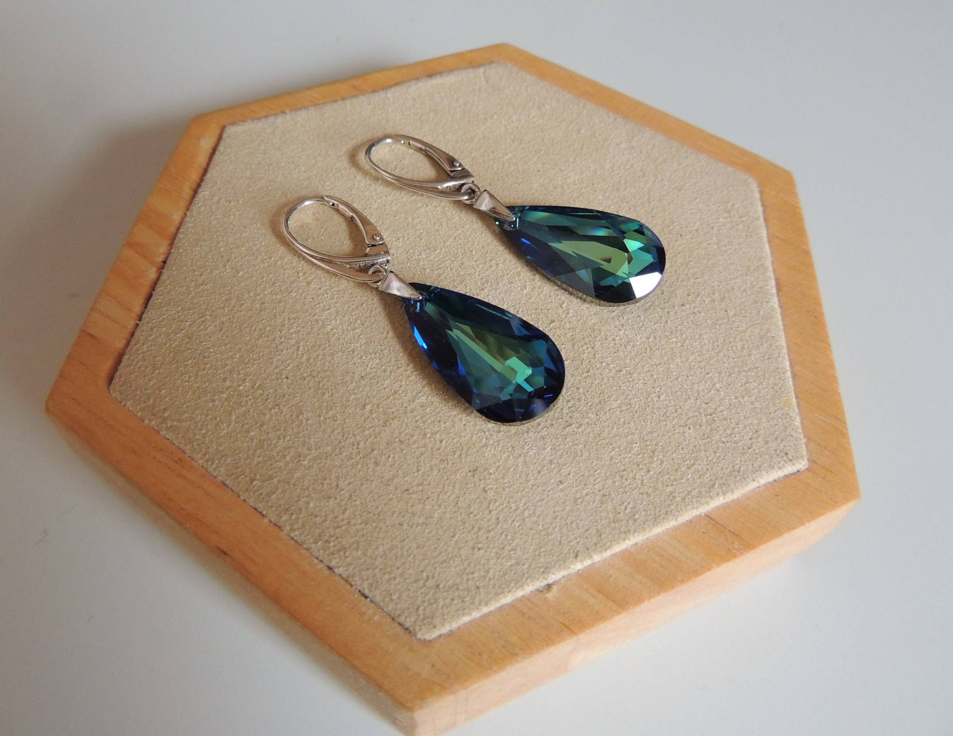 Ohrhänger, Schmuck, Blau, Swarovski von glasschmuckdesign