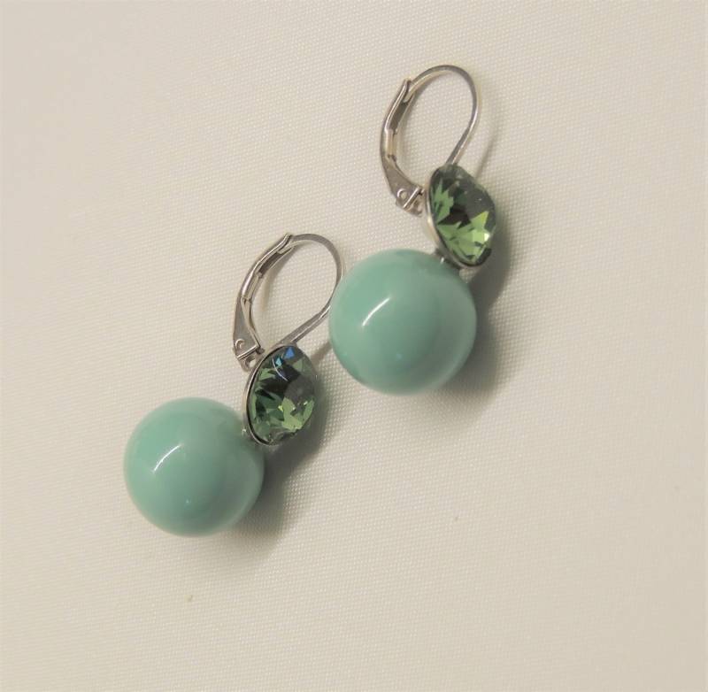 Ohrhänger in Mint von glasschmuckdesign