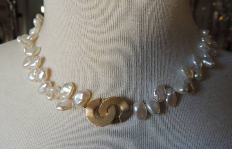 Perlencollier Mit Schiebeverschluss von glasschmuckdesign