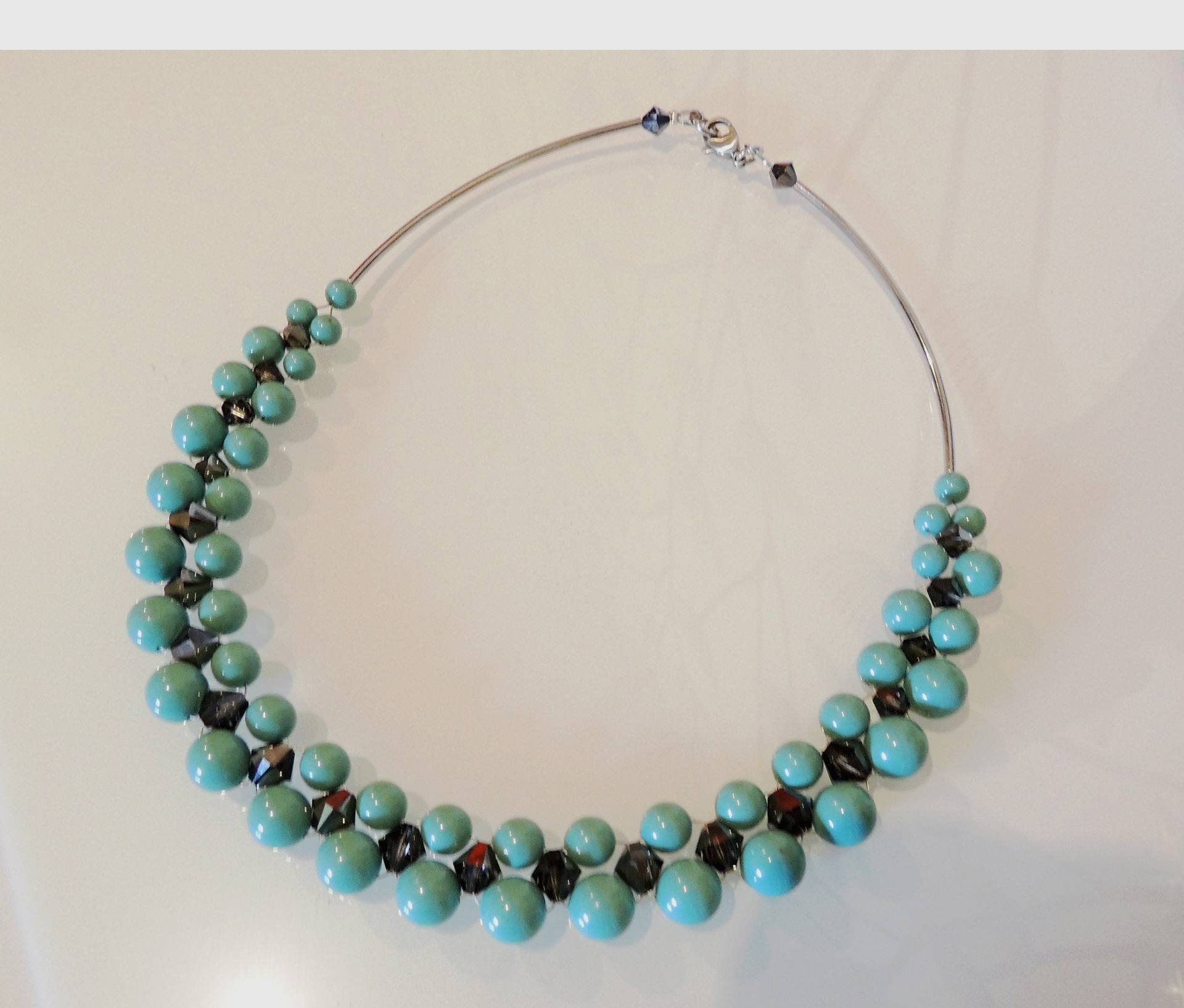 Perlencollier in Trendfarbe Mint von glasschmuckdesign