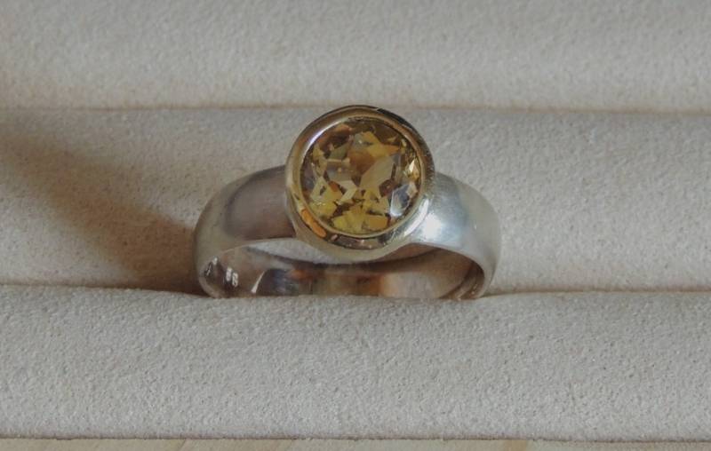 Silberring Mit Citrin, Schmuck, Ring Silberring Mit Citrin, Schmuck, Ring von glasschmuckdesign
