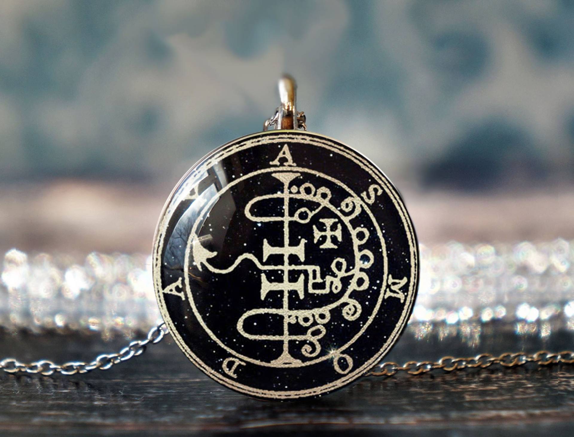 Asmodeus Anhänger , Asmoday Sigil Halskette Siegel Okkult Schmuck von glassory