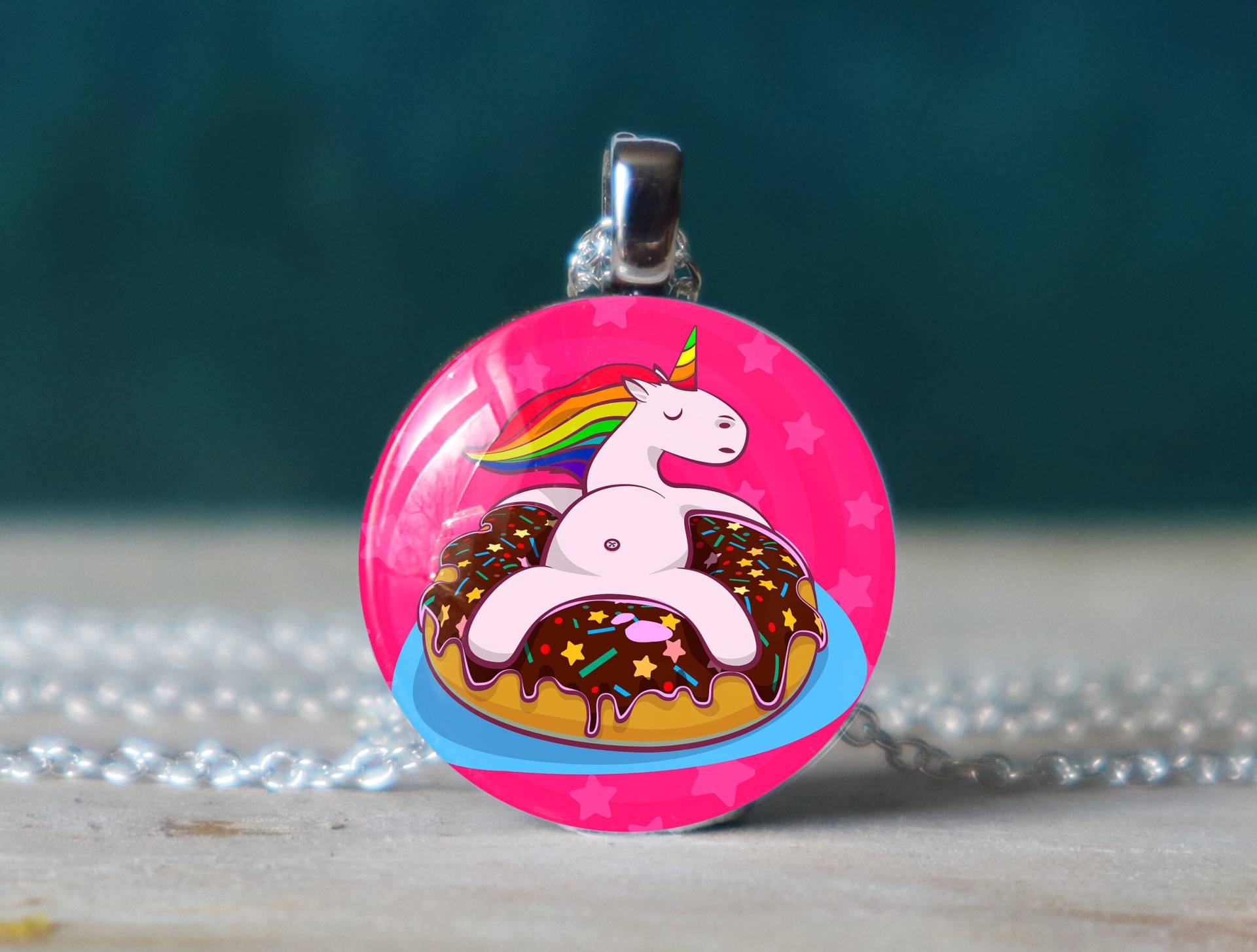 Einhorn Halskette , Schmuck Anhänger Geschenk Charm Party Gastgeschenke von glassory