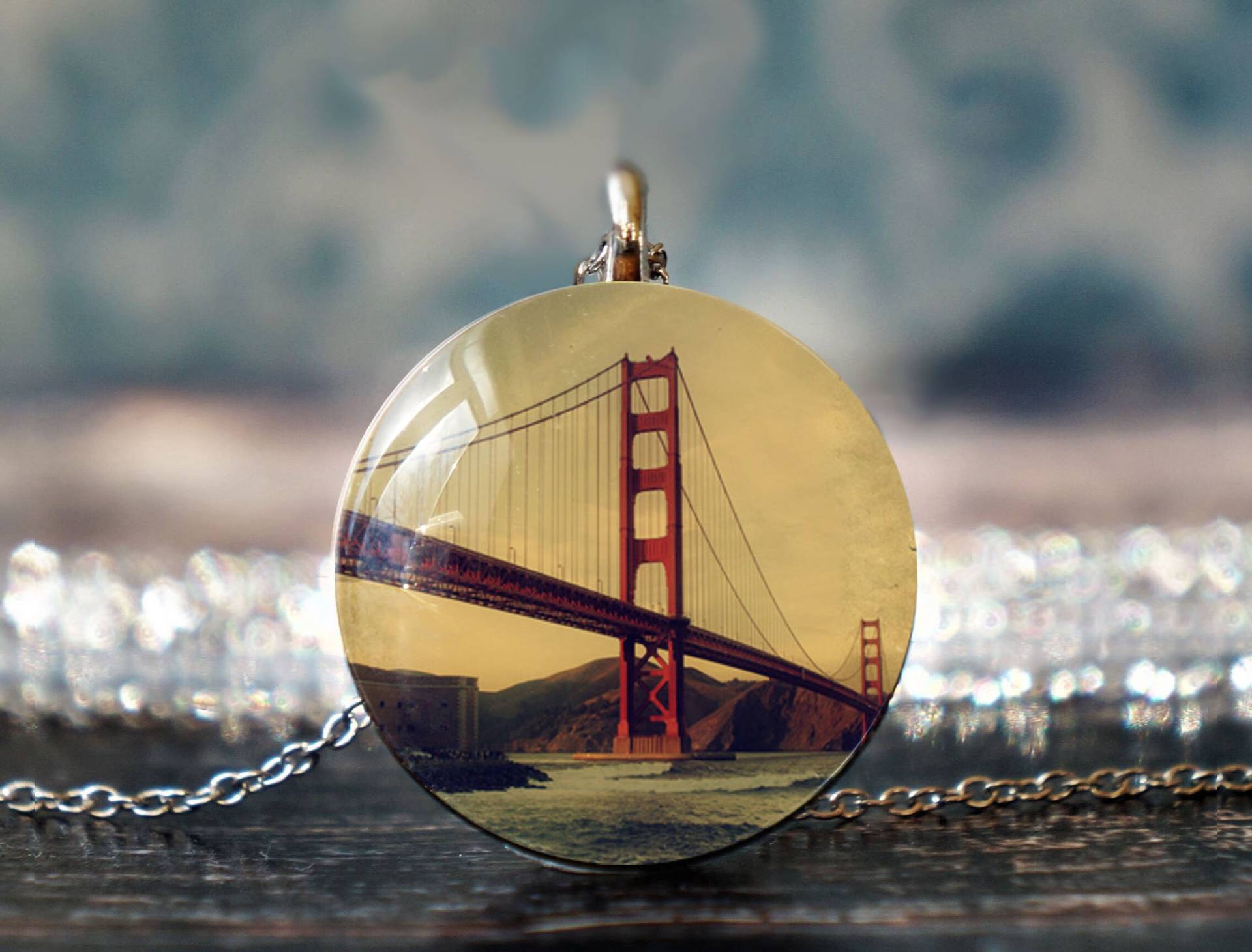 Golden Gate Bridge, Bridge Necklace, San Francisco California Jewelry von glassory