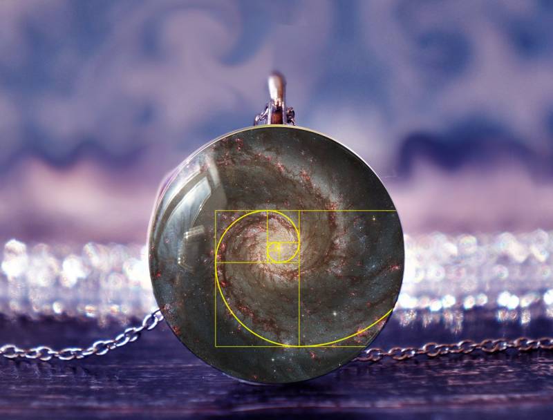 Goldener Schnitt , Goldene Spirale Fibonacci Anhänger Wissenschaft Schmuck Mathe Halskette von willowtail