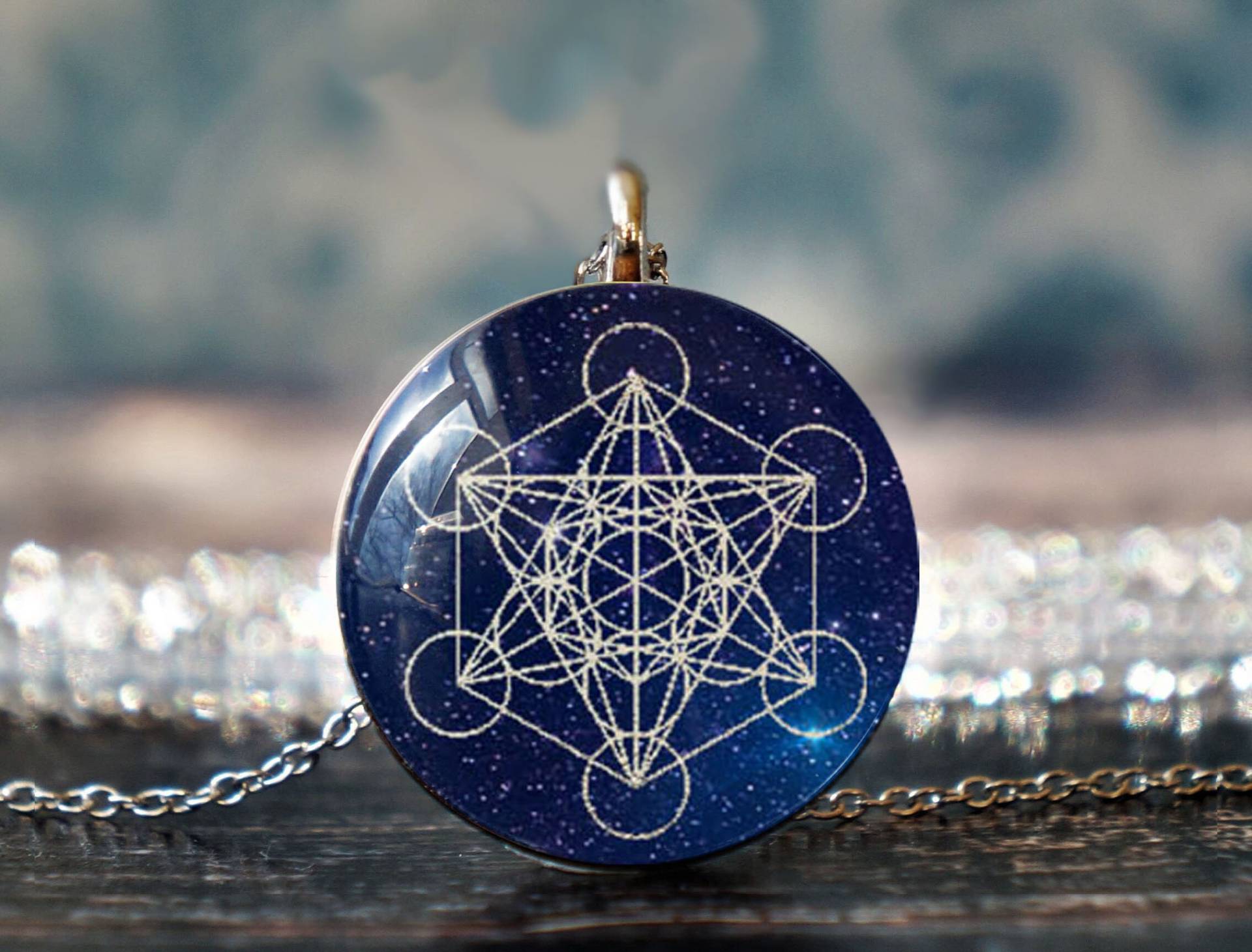 Heilige Geometrie, Metatron Würfel, Emf Schutz, Halskette, Schmuck, Merkaba Anhänger von glassory