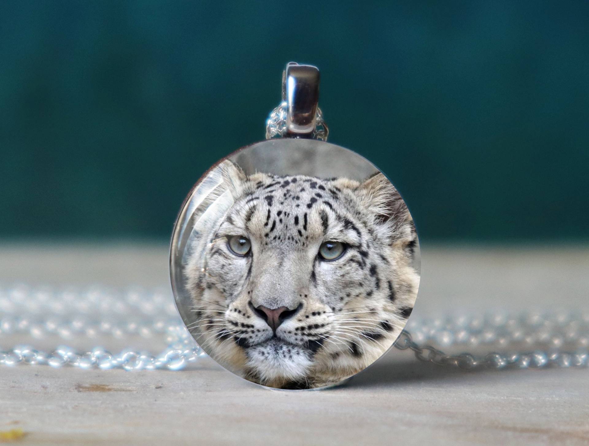 Schneeleopard, Leopardenkette, Schneeleopard Schmuck von glassory