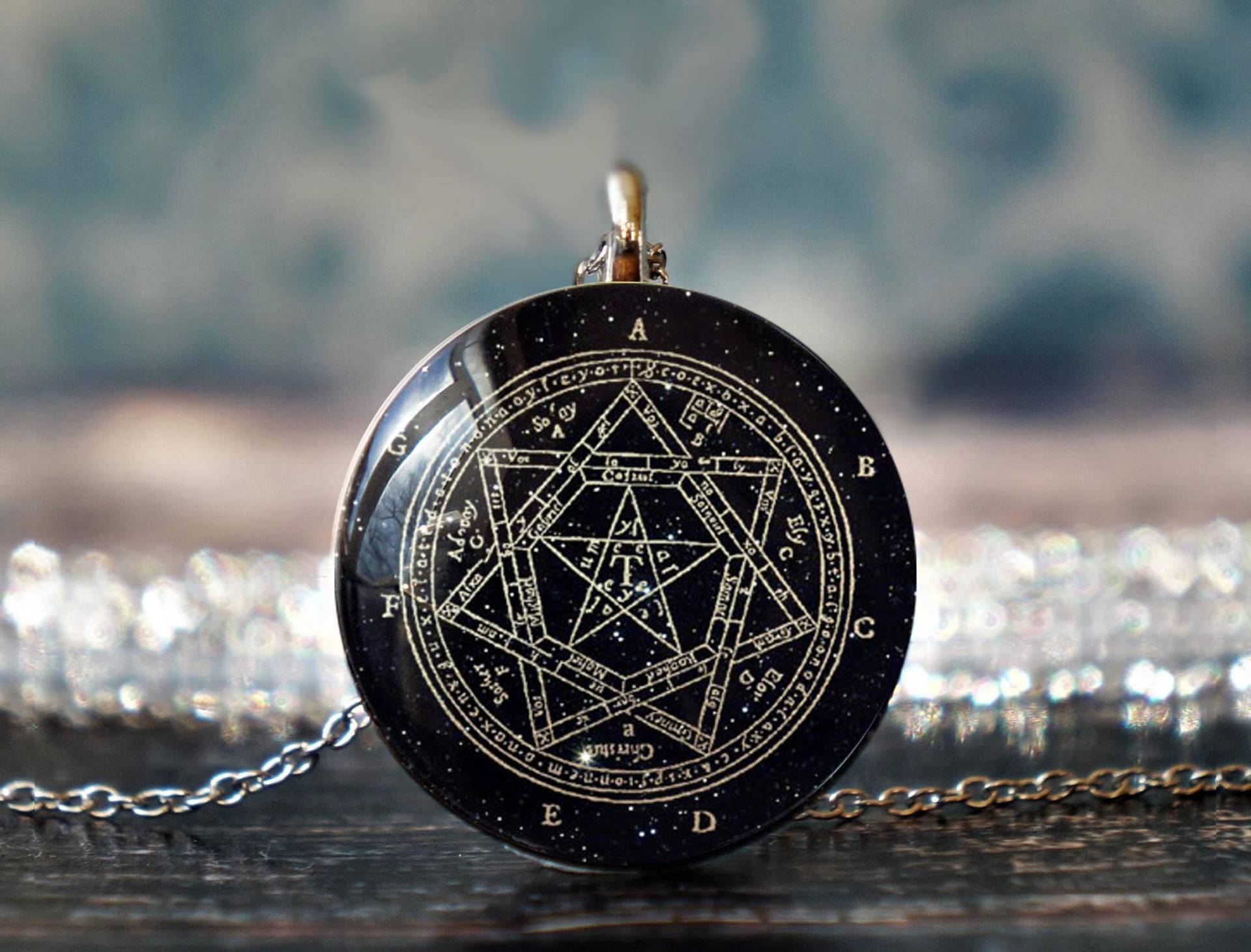 Siegel Der Erzengel , Enochian Sigil Engel Magie Halskette Schutz Amulett Schmuck Anhänger von glassory