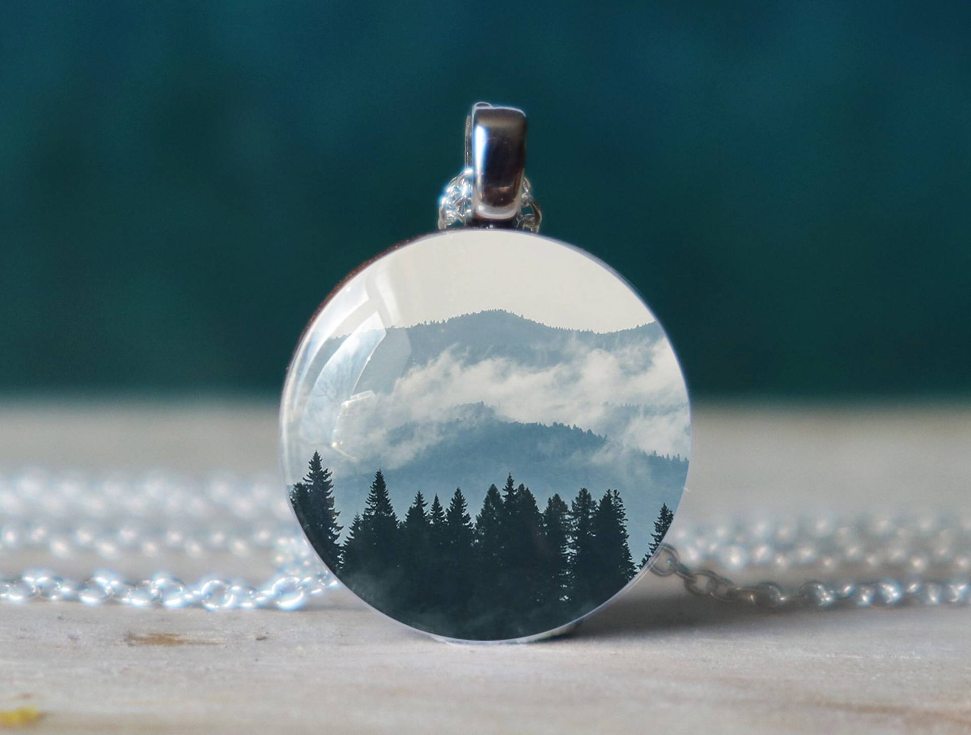 Wald Halskette, Norweger Geschenke, Bergkette, Outdoor Geschenke von glassory