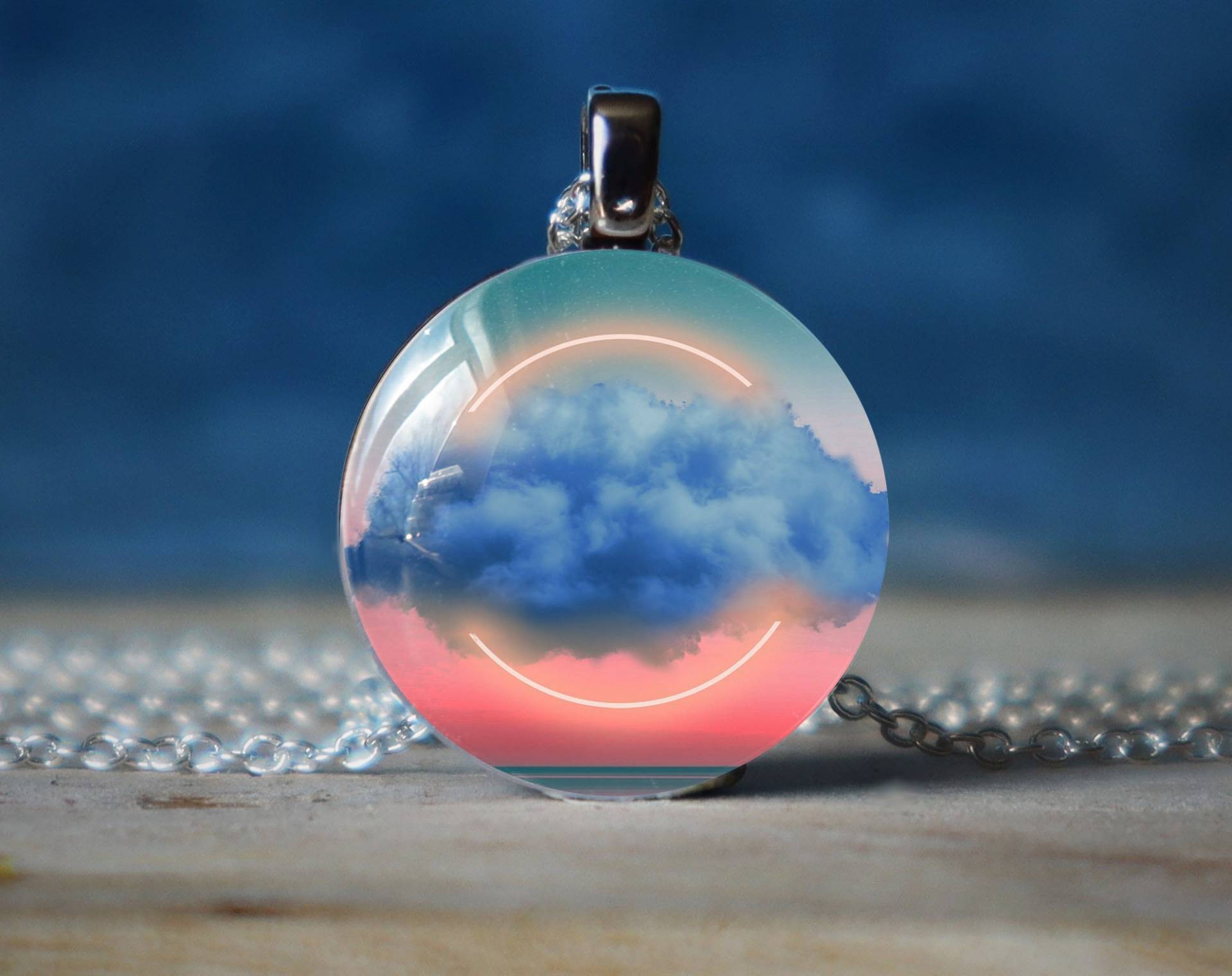 Wolke Halskette, Schmuck, Anhänger, Wetter Geschenk von glassory