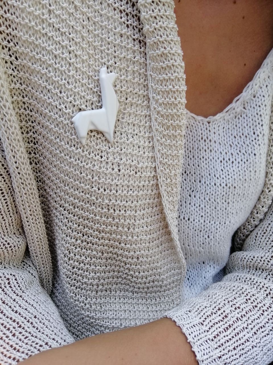 Lama, Alpaka Figur, Origami Dekoration, Broche, Broche Pins, Tierpin, Lama Hochzeit von glazeworkshop