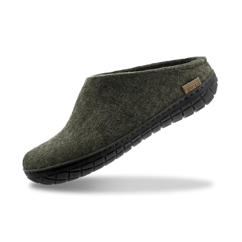 Glerups Hausschuhe Herren und Damen Größe 48) | Komfortable Filzpantoffeln mit Gummisohle | Praktische Pantoffeln Damen & Herren | Hausschuh aus reiner Naturwolle | Comfortable Slippers Women & Men von glerups dk