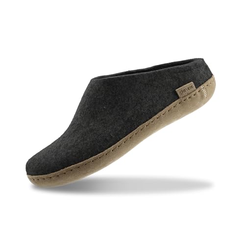 Glerups Woll-Slip-On-Leder, Dunkelgrau, 8.5-9 Women/8.5-9 Men von glerups dk