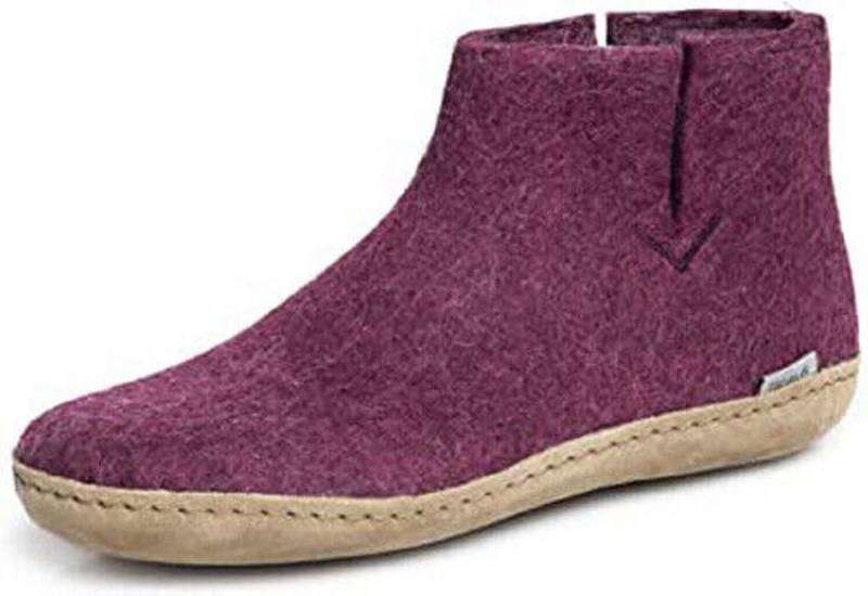 glerups dk Filzschuh Hüttenschuh Filzstiefel Cranberry Hausschuh von glerups dk