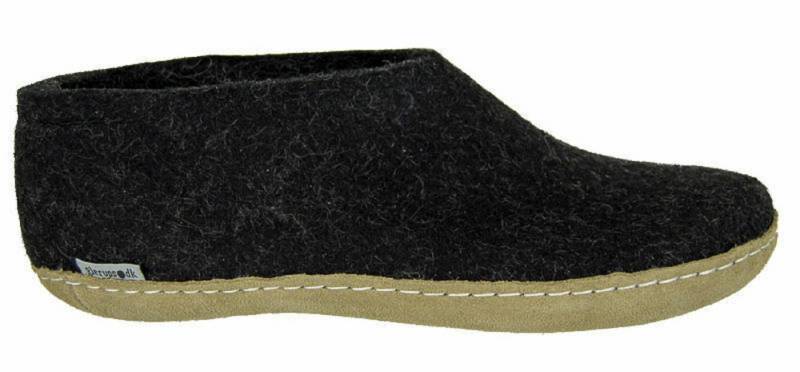 glerups dk Filzschuh Hüttenschuhe Schwarz Gr. 45 Hausschuh von glerups dk