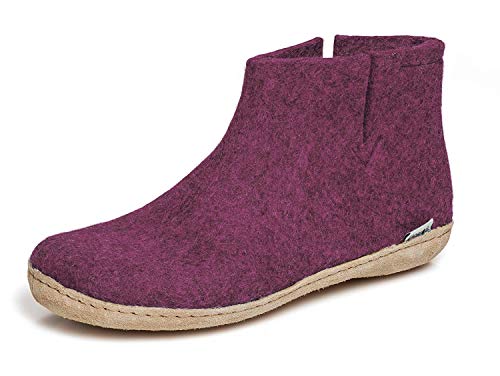 glerups dk G Ankle Shoe Unisex - Erwachsene Filz-Stiefel, Damen,Herren Huettenschuhe, Herren Damen Maenner Frauen maennliche,Cranberry,37 EU / 4 UK von glerups dk