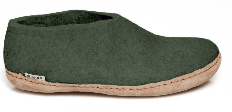 glerups dk Modell A Filzschuh Ledersohle Hausschuh antibakteriell, atmungsaktiv, hautschonend, geruchsneutral von glerups dk