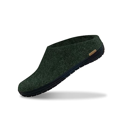 glerups dk Modell BR-02 Unisex - Erwachsene Filz-Slipper, Damen,Herren Huettenschuhe, Maenner Frauen maennliche leger,Forest,47 EU / 12 UK von glerups dk