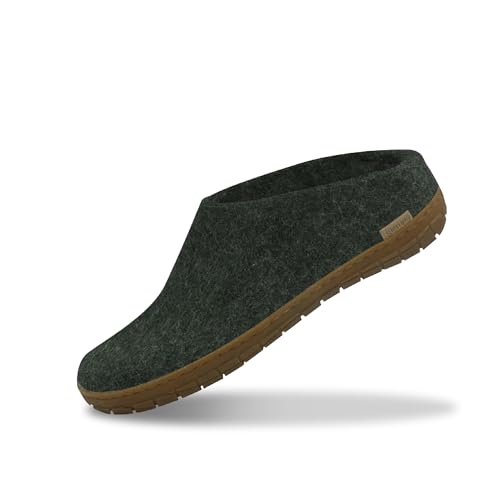 GLERUPS Slip On Hausschuhe Damen und Herren mit Gummisohle (Grün) | Unisex Slipper aus Wolle Hausschuhe Frauen Männer GLERUPS Slip On Hausschuhe Damen und Herren mit Gummisohle (Grün) | Unisex Slipper aus Wolle Hausschuhe Frauen Männer von glerups dk