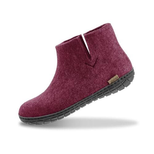 Glerups Filz Hausschuhe Herren und Damen (Größe 36) | Komfortabler Hausstiefel Damen & Herren mit Natürlicher Gummisohle | Filzstiefel Herren & Damen Winter | Comfortable Slippers Women & Men von glerups dk