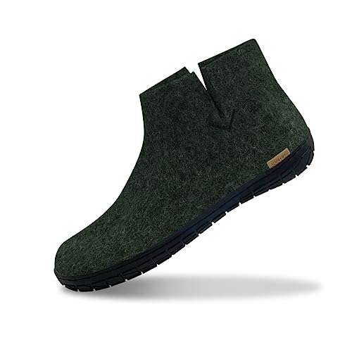 glerups dk Modell GR-02 Unisex - Erwachsene Filz-Stiefel, Damen,Herren Huettenschuhe, Anti-rutsch Unisex Herren Maenner Frauen,Forest,40 EU / 6.5 UK von glerups dk