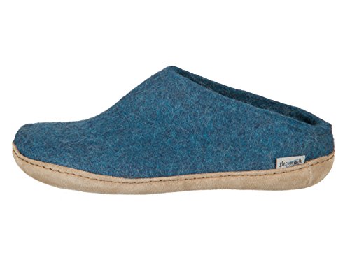 glerups dk Open Heel B-06-00 Petrol Lammwollfilz Lammwollfilz Blau (Petrol), 43 von glerups dk