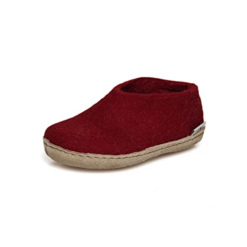 glerups dk Unisex - Kinder Hausschuhe, Jungen,Mädchen Hüttenschuhe,Ledersohle, warm Winter Pantoffel Slipper Puschen Stiefel,Rot,29 EU / 11 UK Child von Glerups