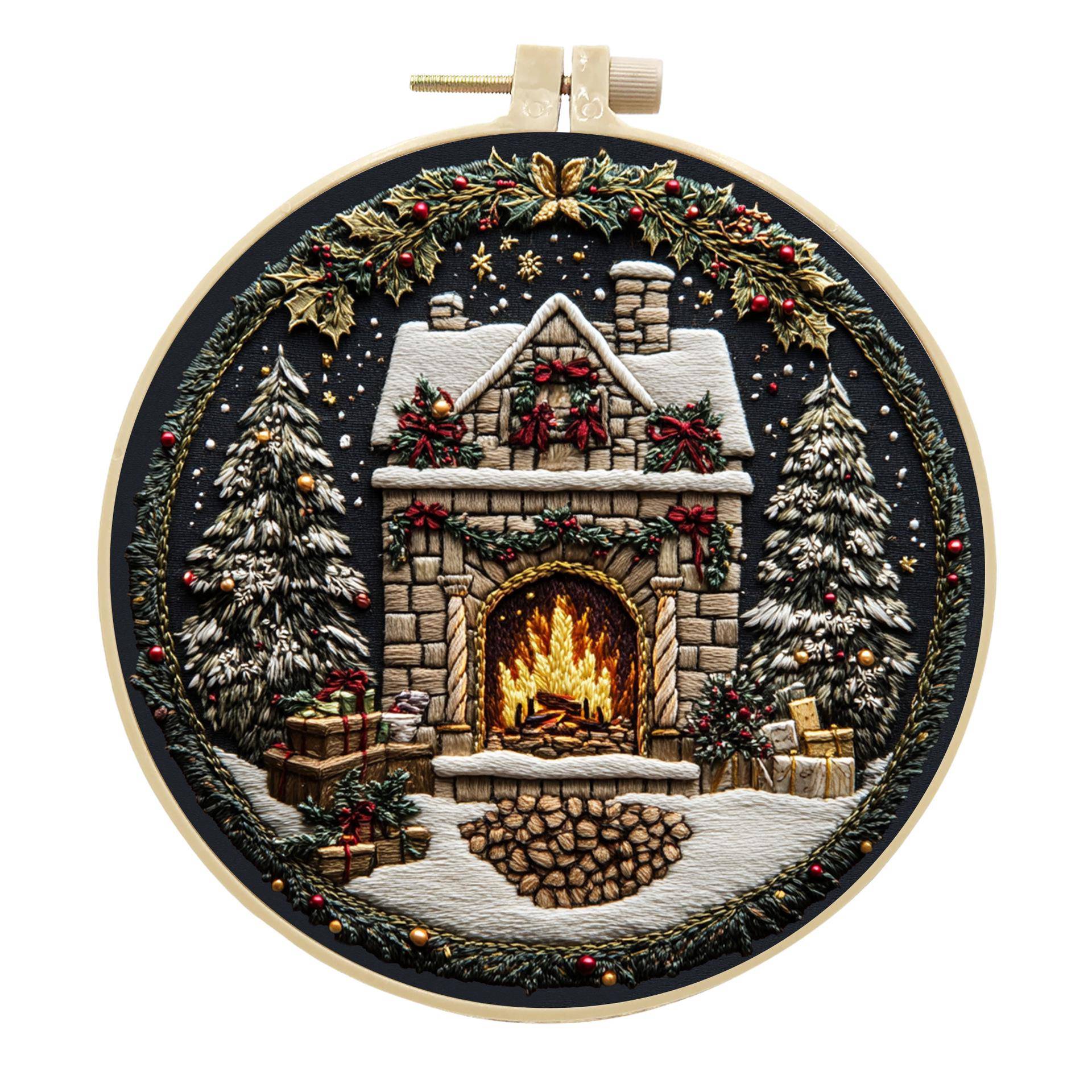 stickdatei Weihnachtsbaum Schneeauto Modernes Crewel Design Für Anfänger von gloriahomelifecraft