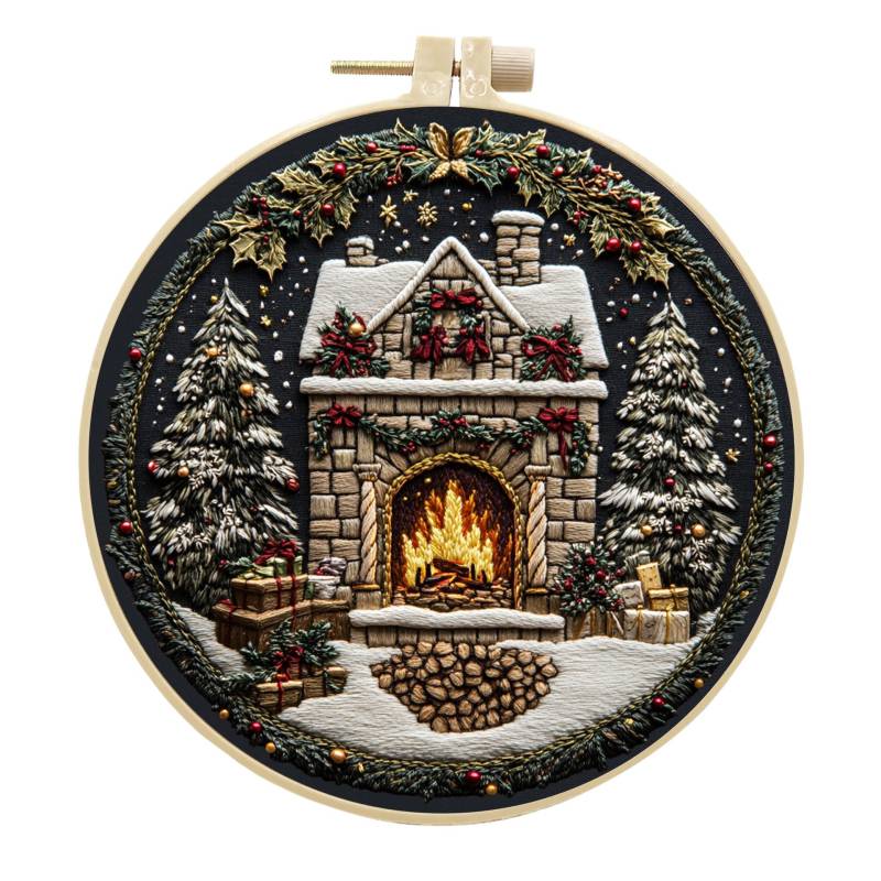 stickdatei Weihnachtsbaum Schneeauto Modernes Crewel Design Für Anfänger von gloriahomelifecraft