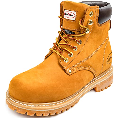 glorysafe Arbeitsstiefel für Herren mit weicher Zehenpartie, wasserdicht und rutschfest, 15,2 cm, Sicherheitsstiefel für den Bau, Gummisohle, leichte Arbeitsbotas, Hellbraun, 40 EU glorysafe Arbeitsstiefel für Herren mit weicher Zehenpartie, wasserdicht und rutschfest, 15,2 cm, Sicherheitsstiefel für den Bau, Gummisohle, leichte Arbeitsbotas, Hellbraun, 40 EU von glorysafe