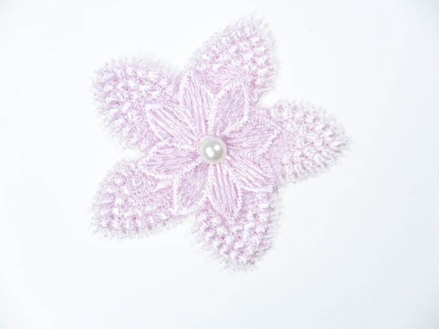 3D Applikation Bestickt Floral Lavendel Perlen Bastel Aufnäher 3" | Gb719 von gloryshouse